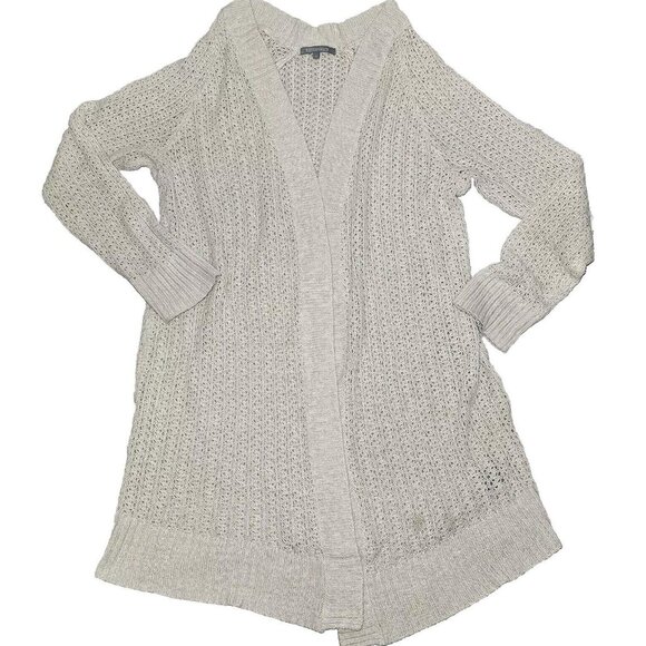 Retrology Sweaters - VTG Retrology Womens Open Front Knit Cardigan Sweater Top LG Beige Cream Acrylic